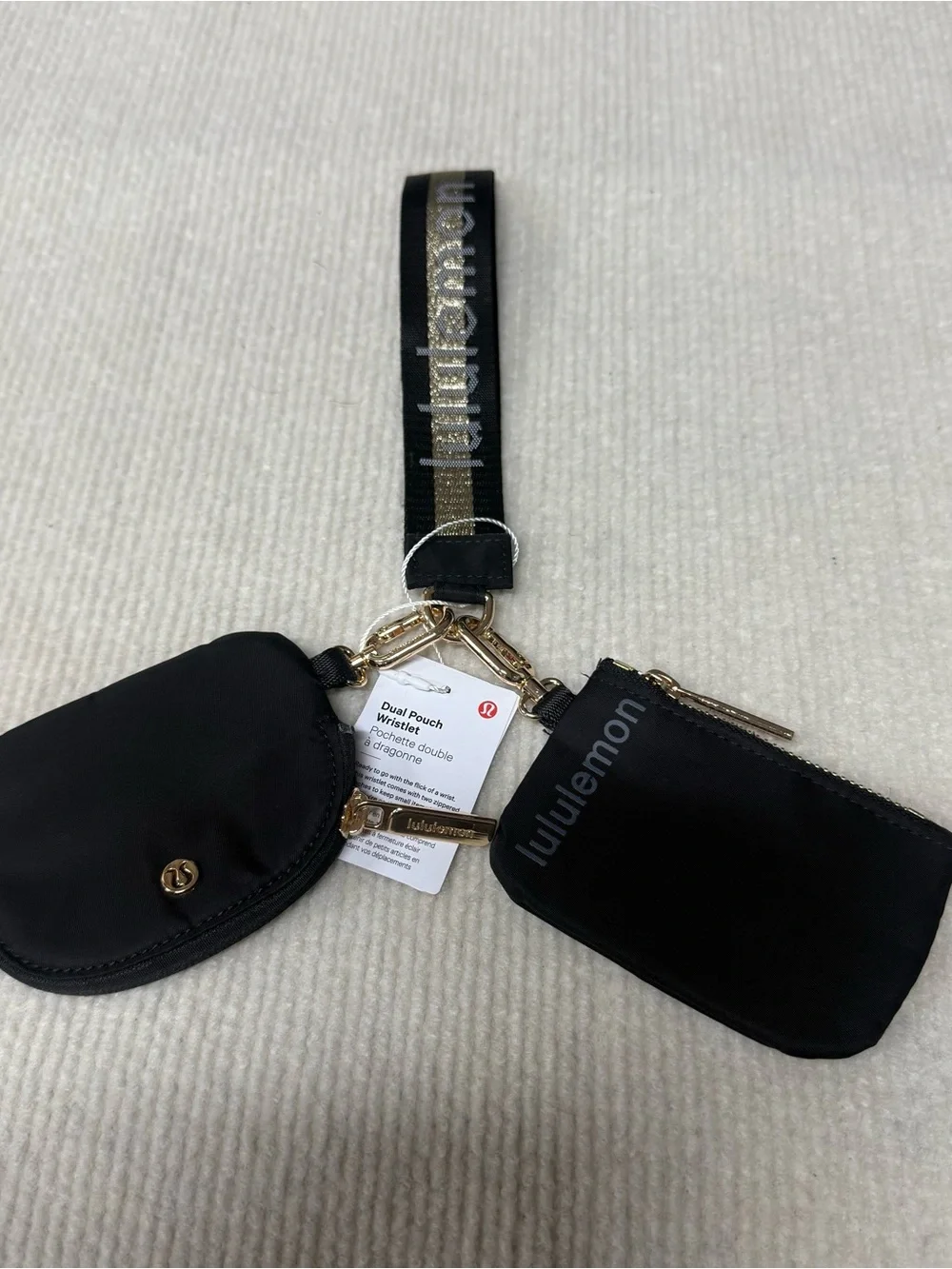 lululemo Black Dual Pouch Wristlet
